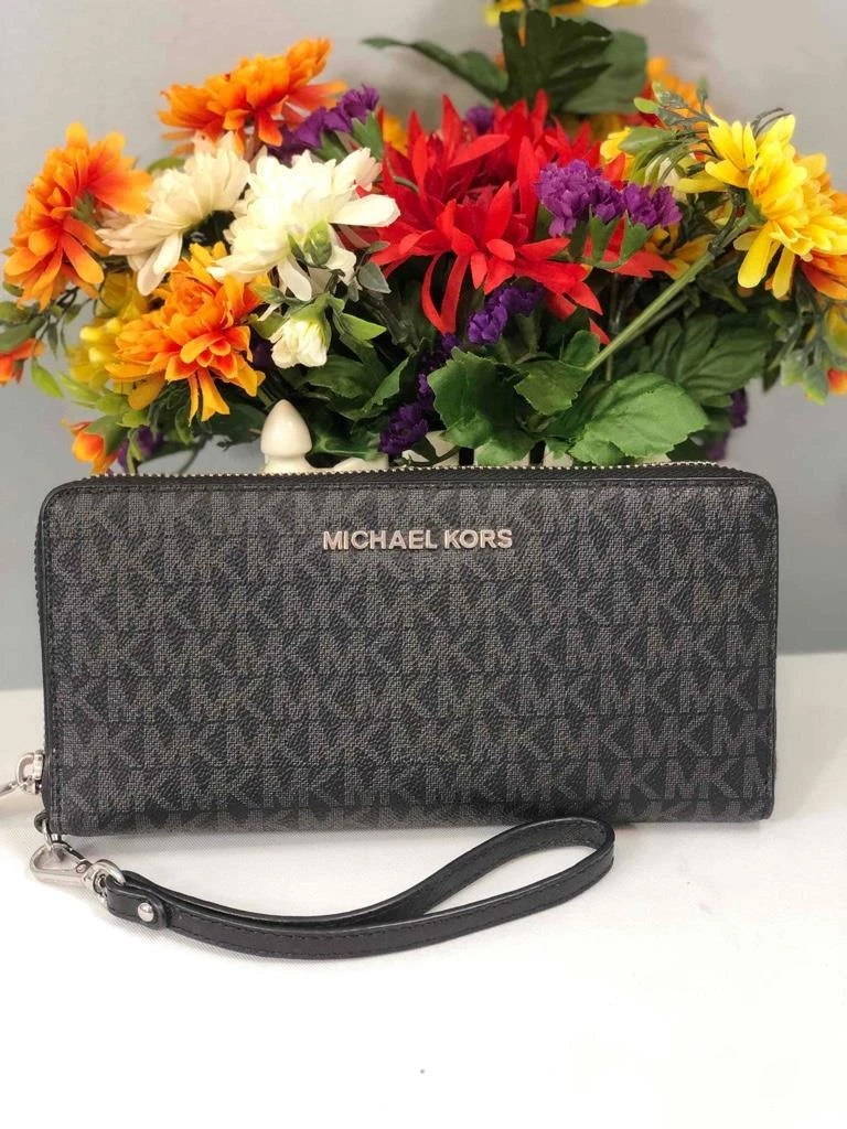 Michael kors wallet jet set cheap ziparound continental black