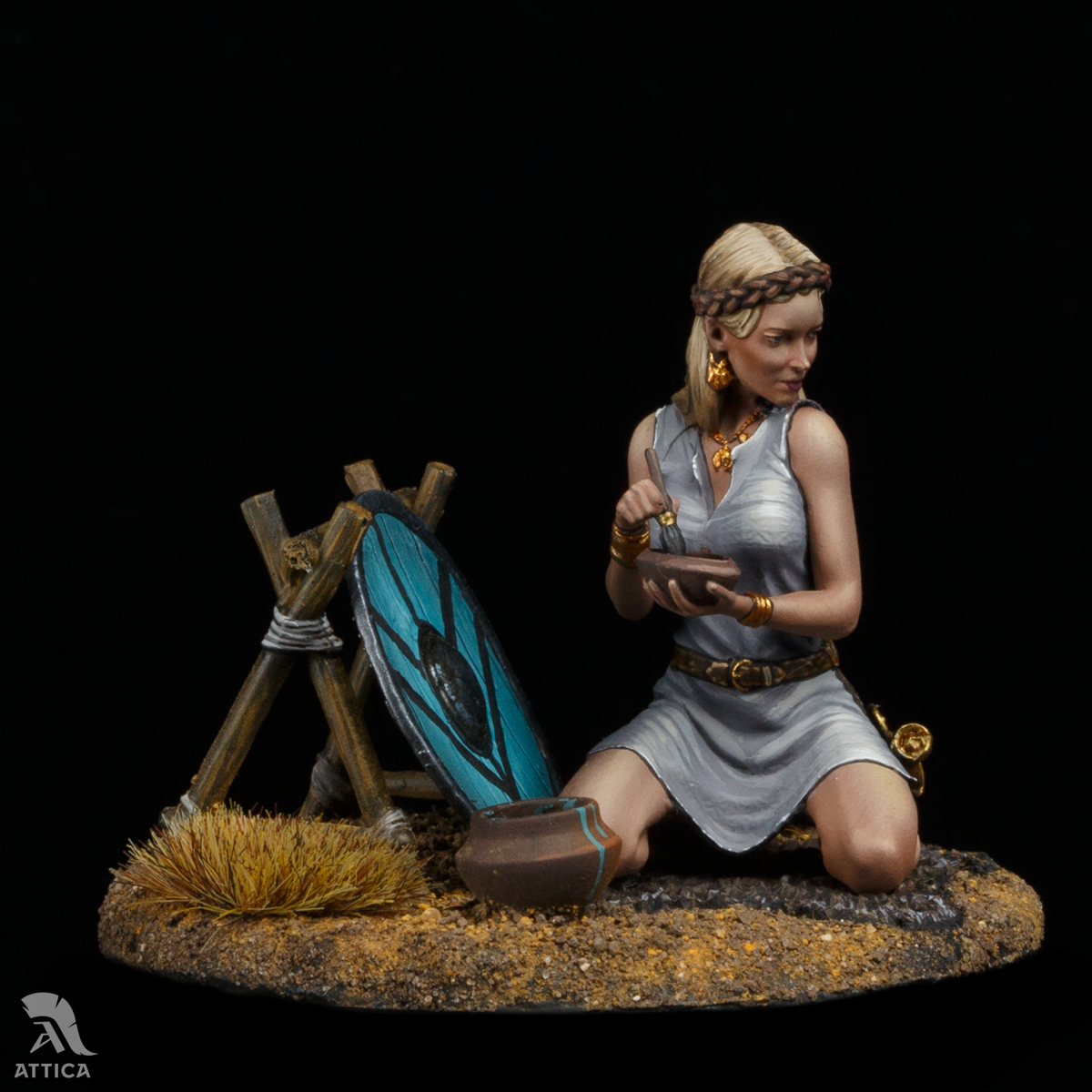 Figurine Étain 75mm Brunhilda Valkyrie – Peinte à La Main – Alexandros Models