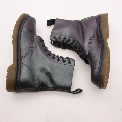 Doc Dr Martens Pascal Women's 7 Crackle Suede Leather Iridescent Lace up Boots - Picture 8 of 10