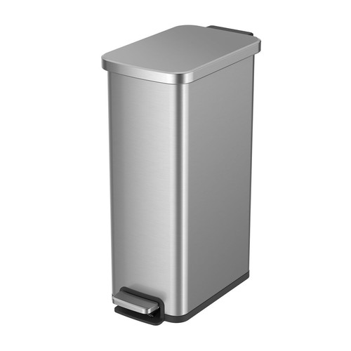 7.9 Gallon Slim Trash Can, Stainless Steel Kitchen Step Trash Can Garbage Can