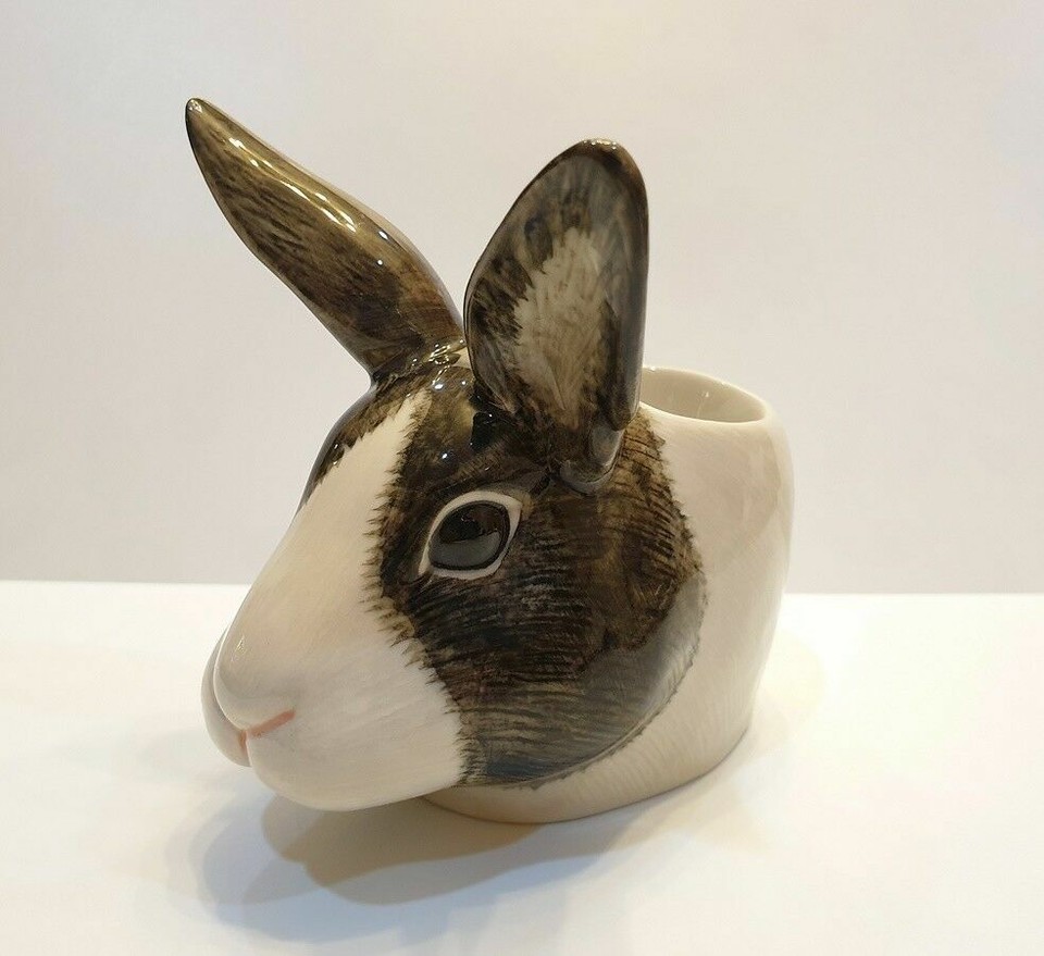 Rabbit Head Figurine Vase Pot Ceramic Succulent Egg Cup Animal Flower ...