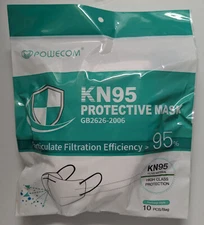 (NEW, SEALED) Powecom KN95 Protective Respirator Mask - 10-Pack - 95% Filtration