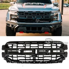 Front Bumper Grill for 2024 2025 F150 Raptor Style Upper Grille  Mesh w/Letters