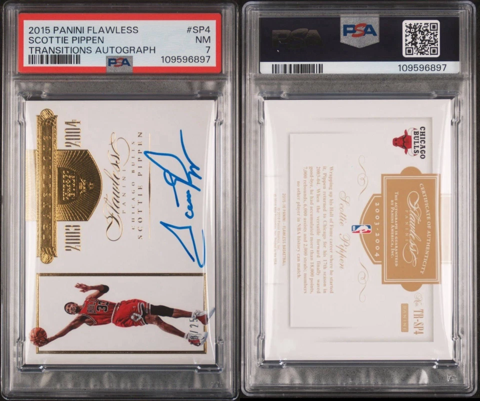 2015 Flawless: Transitions Autograph #SP4 Psa 7 Scottie Pippen Auto /25 Bulls - Image 3 of 3