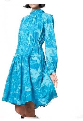 The Kit Long-Sleeve Dress In Aqua Swirl Plus Size 2X Daniel Vosovic
