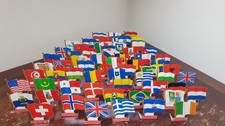 1961-63 L'ALASCIENNE Biscuits 62x Metal Flags Advertising Campaign from France