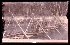 2-Large Format Glass Negatives FISH WEIR Puyallup, WA Nisqually Native Americans