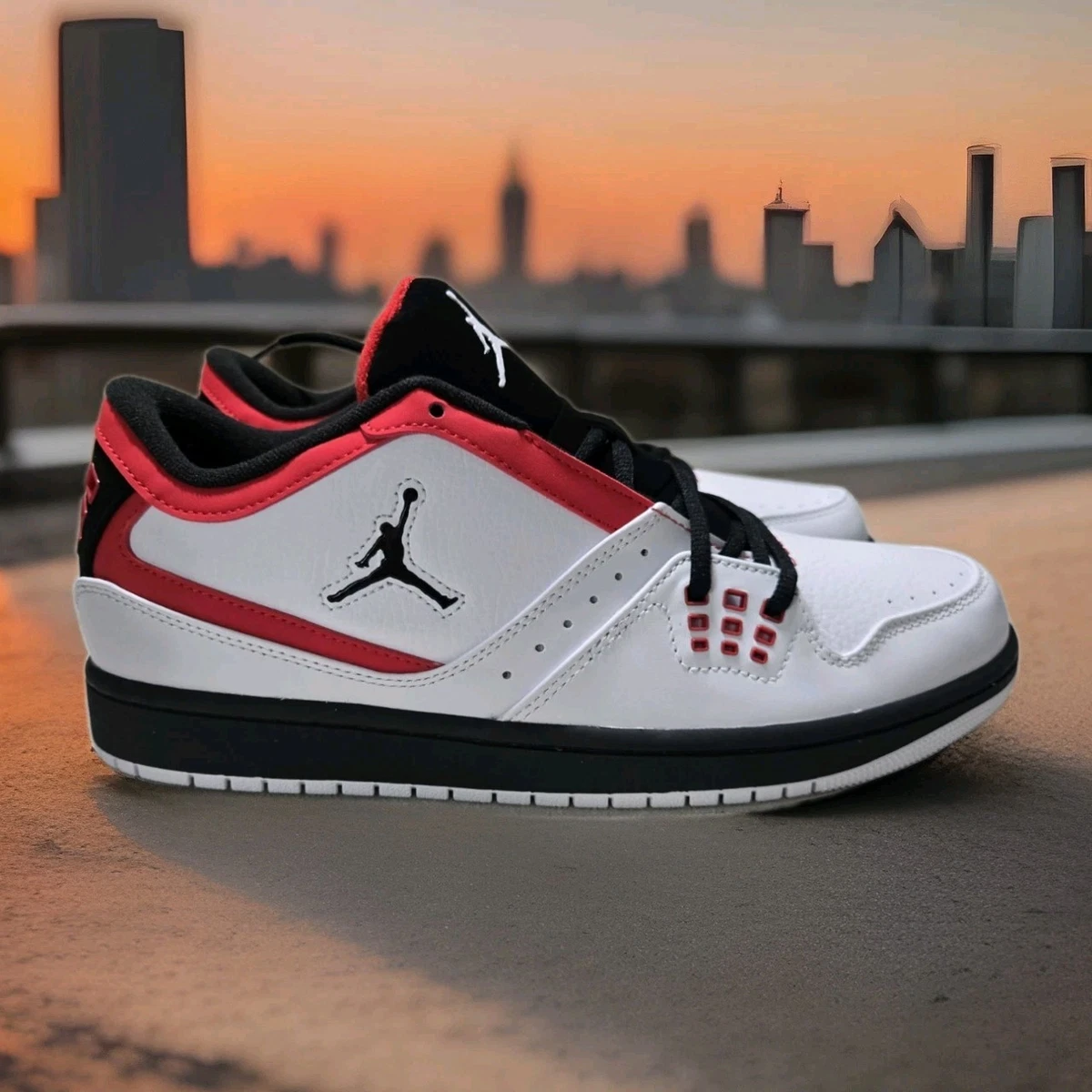 Jordan 1 Flight Low White Black Varsity Red for Sale