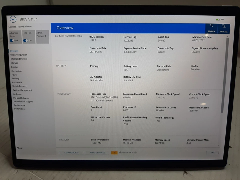 Dell Latitude 7320 núcleo destacável I7-1180G7 16GB RAM sem SSD/OS! #97 - Imagem 2 de 4