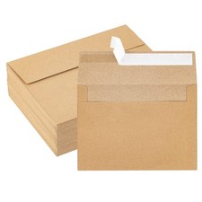 Hongyitime Kraft Paper Envelopes, 50 Pack, 5 x 7 Inch, Brown A7 5X7, brown