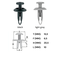 5X Verkleidung Clips Befestigung Klips Halter Ford Opel 6,5Mm Grau