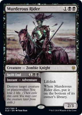 x1 Murderous Rider // Swift End R MTG Throne of Eldraine M/NM, English