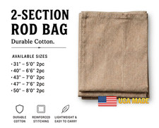 Khaki Cloth Rod Bag Fits 2pc Fly Rods - Fly Rod Sock - 5 Sizes - Usa