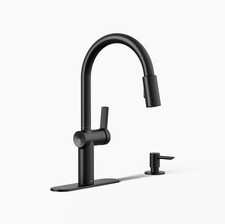 Koi  Pull-down kitchen sink faucet with soap/lotion dispenser K-R22940-SD-BL