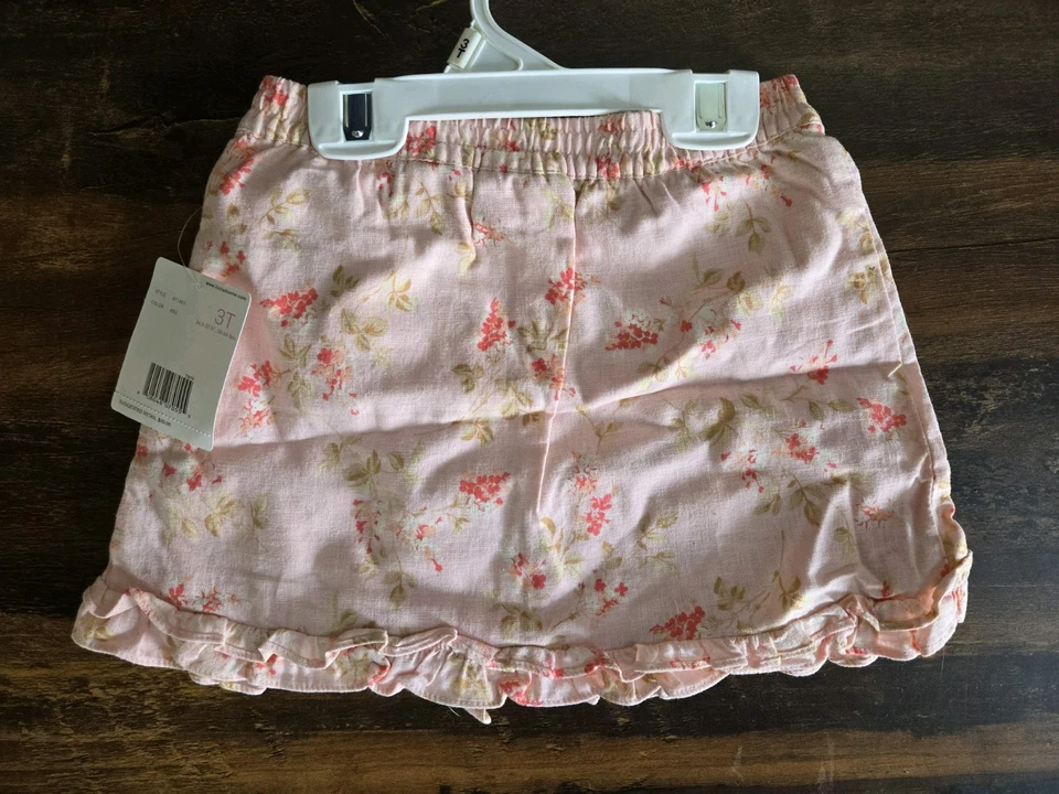 Nuevo con etiquetas Liz Claiborne Kids 3T Niño Pequeño Skort/Shorts/Falda, Rosa Floral Lino - ¡NUEVO! Foto 4 de 4