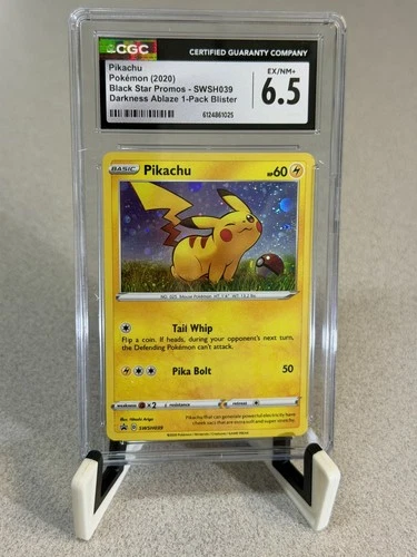 CGC 6.5 Pikachu - SWSH039 Black Star Promo - 2020 Darkness Ablaze 1pk Blister