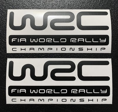NEW BLACK/WHITE WRC FIA World Rally Championship vinyl Decal Sticker set of 2
