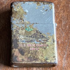 Very Rare 1976 double-sided original Zippo USS SOUTH CAROLINA CGN-37