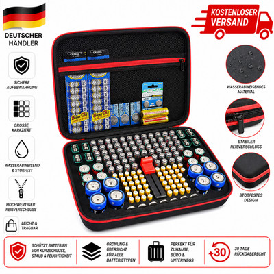 Batterie Organizer Box  AA AAA 9V C D Aufbewahrungsbox Batteriehalter Case
