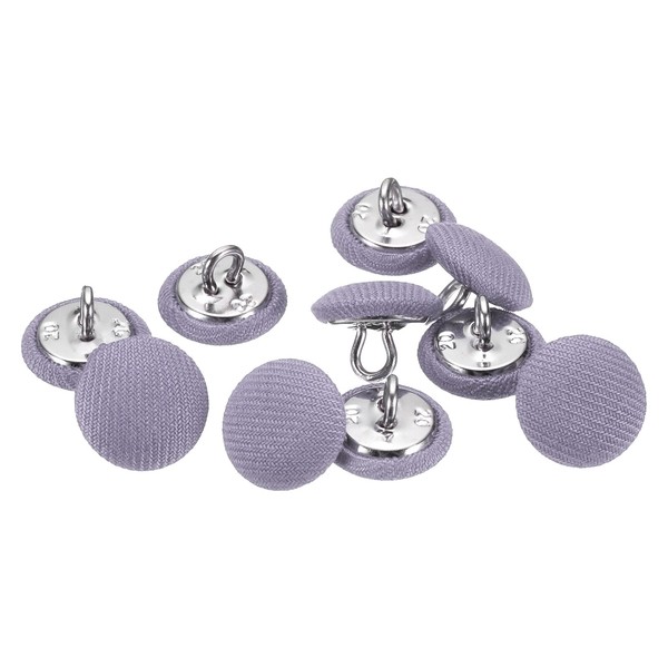 "10Stk 20L Stoffbezogene KnöPfe 12,5Mm 1/2\" Runde Metallstiele Satin NäHen, Lila"-image