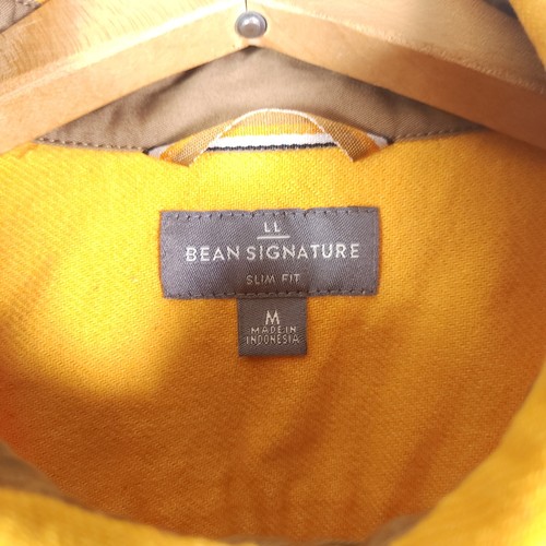 LL Bean Shirt Mens Medium Yellow Twill Rugged Soft Signature Snap Shacket Gorp - Picture 4 of 7