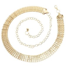 Women's Sparkly Gold Chain Belt 1in Fit for Waist 25" Upto 40" Shiny Gold-1
