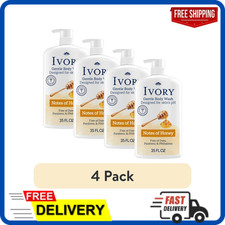 4pk Ivory Mild  Gentle Body Wash, Milk  Honey Scent, for All Skin Types, 35 Oz