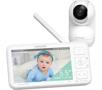 Momcozy BM03 5,5'' Full HD LCD Bildschirm Video Babyphone - Weiß NEU