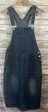 Shein Women's Overall Dress Jeans Back Slit Size Large L J43