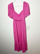 NSR pink Midi Smoked Dress Romantic Small 266