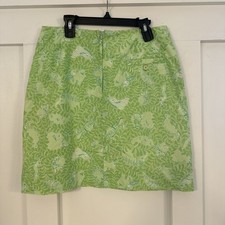 Vintage Lilly Pulitzer Skirt Women s 6 Green Jungle Animal Print Cotton Lined