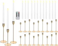 12 Set Wedding Candlesticks Holders Taper Candle Holders Pillar Tall Metal Ca...