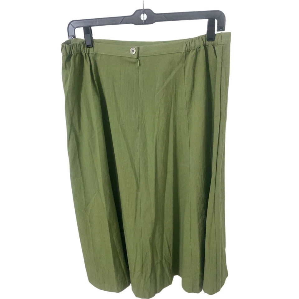 Falda Vintage Koret Pull On Verde Talla 20W Bordada Flor Nueva Con Etiquetas Foto 3 de 4