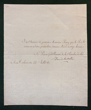 Antique France Duke de Blasas Gentilhomme to King Louis XVIII Signed Letter