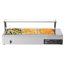 Commercial Food Warmer, 1500W Electric Stainless Steel Steam Food Warmer w