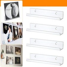 Clear 12" Clear Record Shelf Wall Mount Acrylic Album Record Holder Display