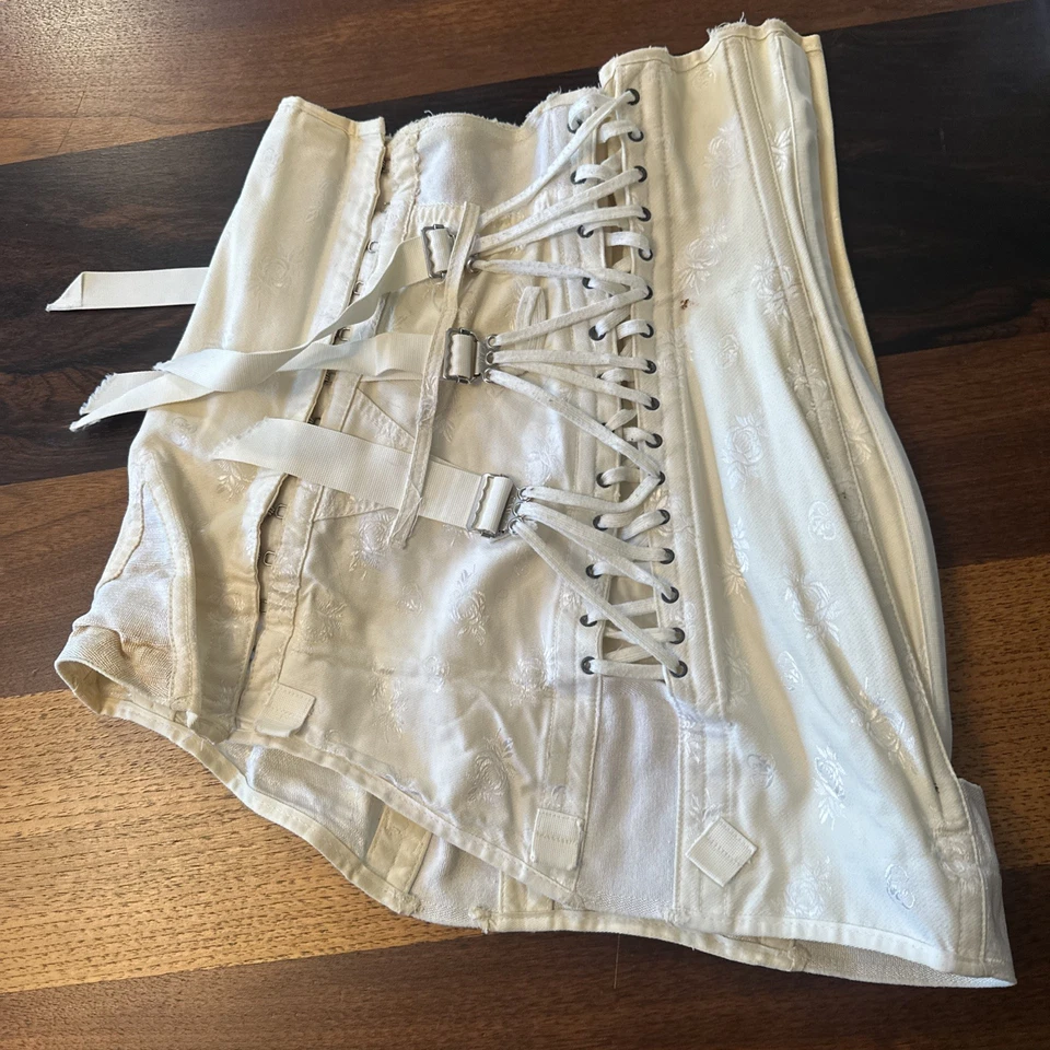 Vintage Camp Womens Corset Sz 35 Boning Lace Up Hook & Eye #2 - Image 4 of 4