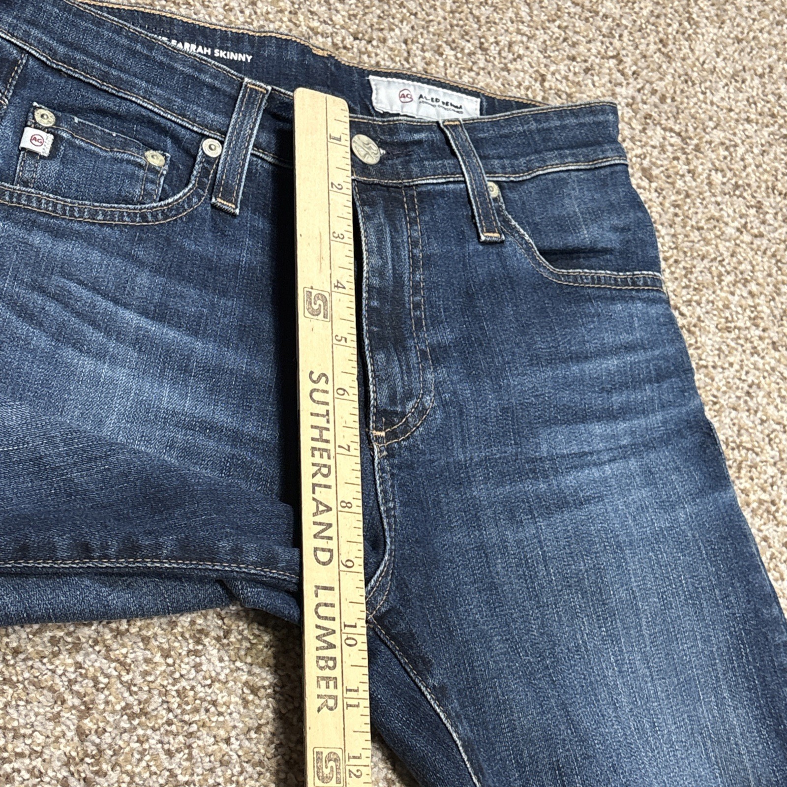 NEW AG Adriano Goldschmied The Farrah High Rise Skinny Jeans 26 X 30 Dark Wash thumbnail 10