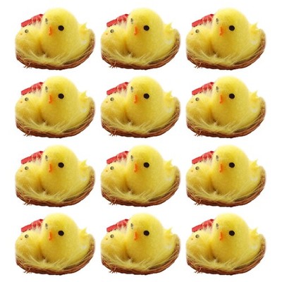  12 Stück Osterküken, kleine Osterküken, Mini-Küken, Fuzzy-Küken, Ostern,