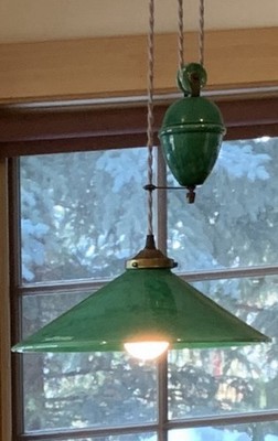Terre d'Hauteniboul Pendant Pulley Light ceramic green