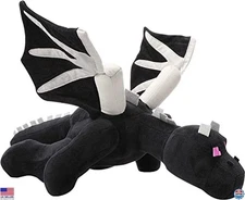 23.7" Black Dragon Plush Stuffed Animal Toy - 60 cm Character Pillow for Kids
