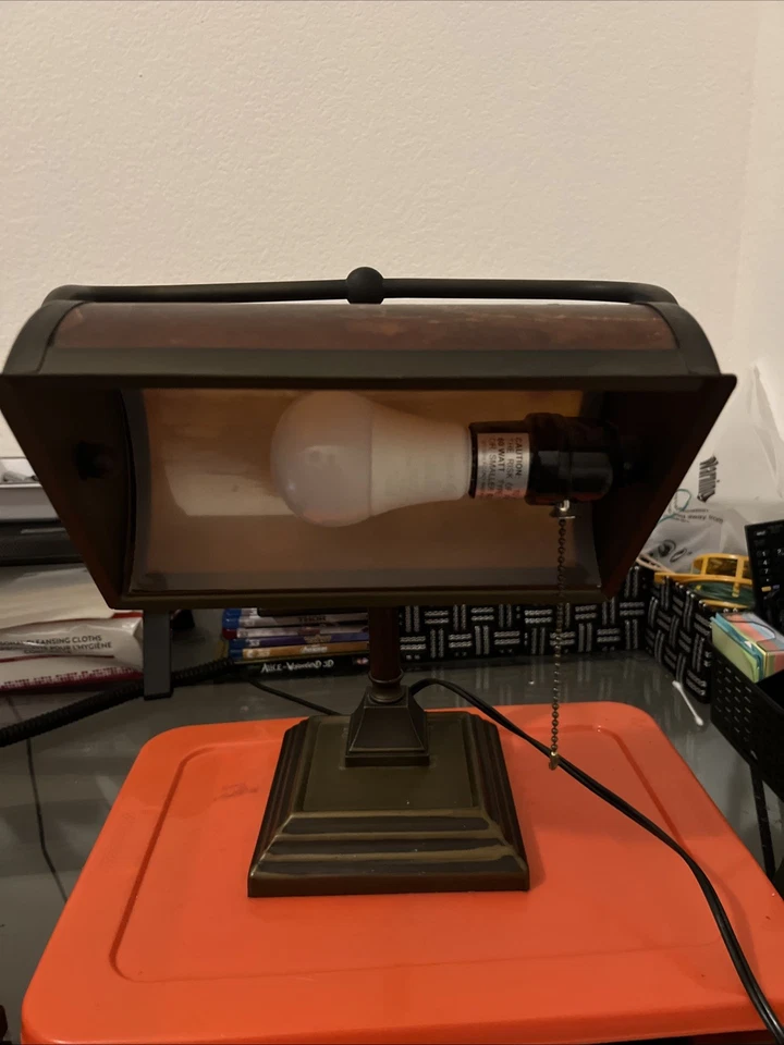 Vintage Tensor Banker's Desk Lamp Mica Shade Student Piano Heavy Free Shipping - Image 4 of 4