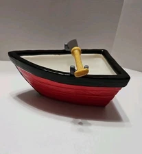 Boston Warehouse Little Dipper Row Boat & Oar Spreader Ceramic Nautical Dip Bowl