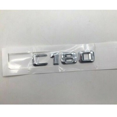 Für Mercedes Benz C180 Schriftzug Embleme Aufkleber Logo Flache Badge Silber