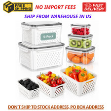 5 PCS Large Fruit Containers for Fridge - wit...