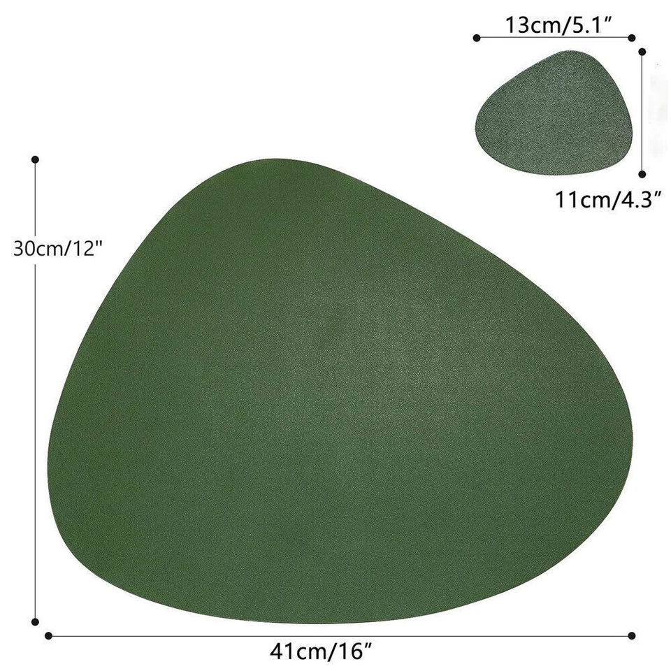 Set of 8 Leather Placemats and Coasters Dining Table Place Mat Heat-Resistant - Image 4 of 4