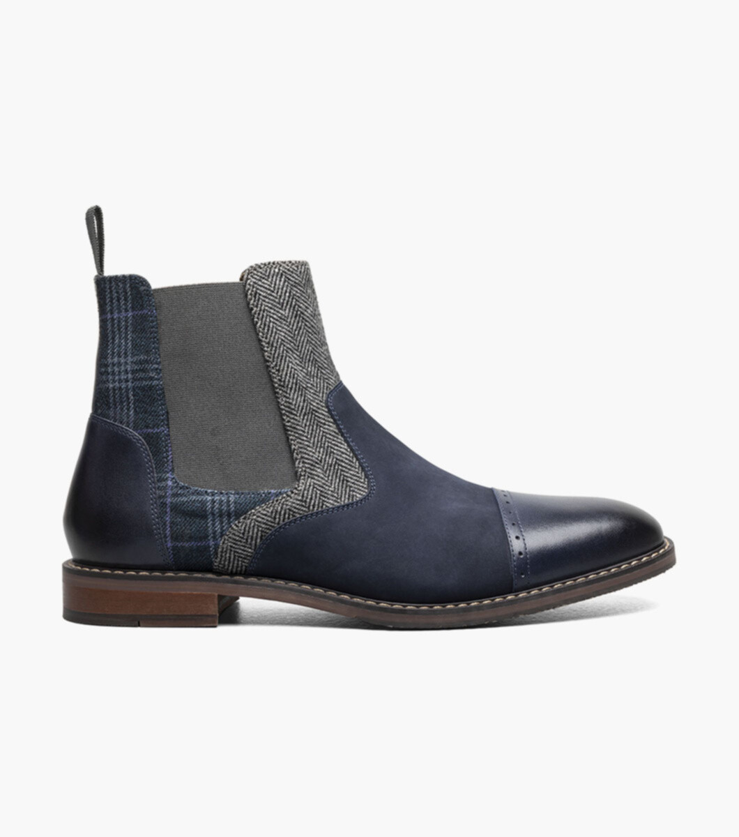 NIB Stacy Adams Finney Chelsea Boot in Navy Multi | eBay
