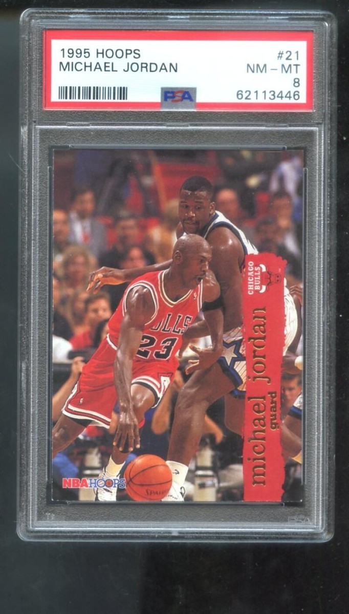 1995-96 Hoops #21 Michael Jordan PSA 8 Graded Basketball