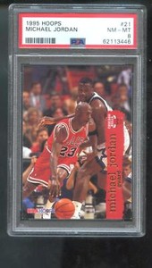 1995-96 Hoops #21 Michael Jordan PSA 8 Graded Basketball Card NBA 95-96 1996