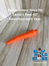 Replacement Carrot Nose Blow Mold Snowman with Vest Santa's Best & General Foam